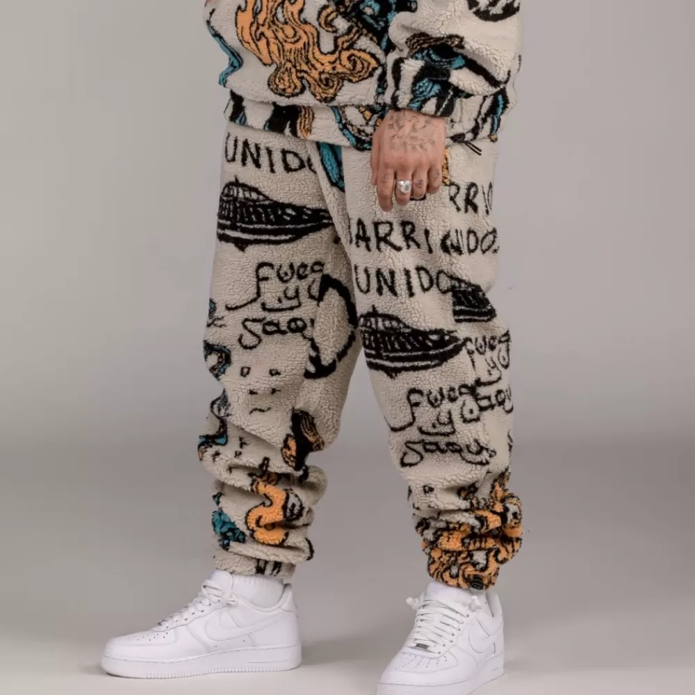 Grimey Pantalon Lost Boys All Over Sweatpants - Cream | Winter 22 Hot