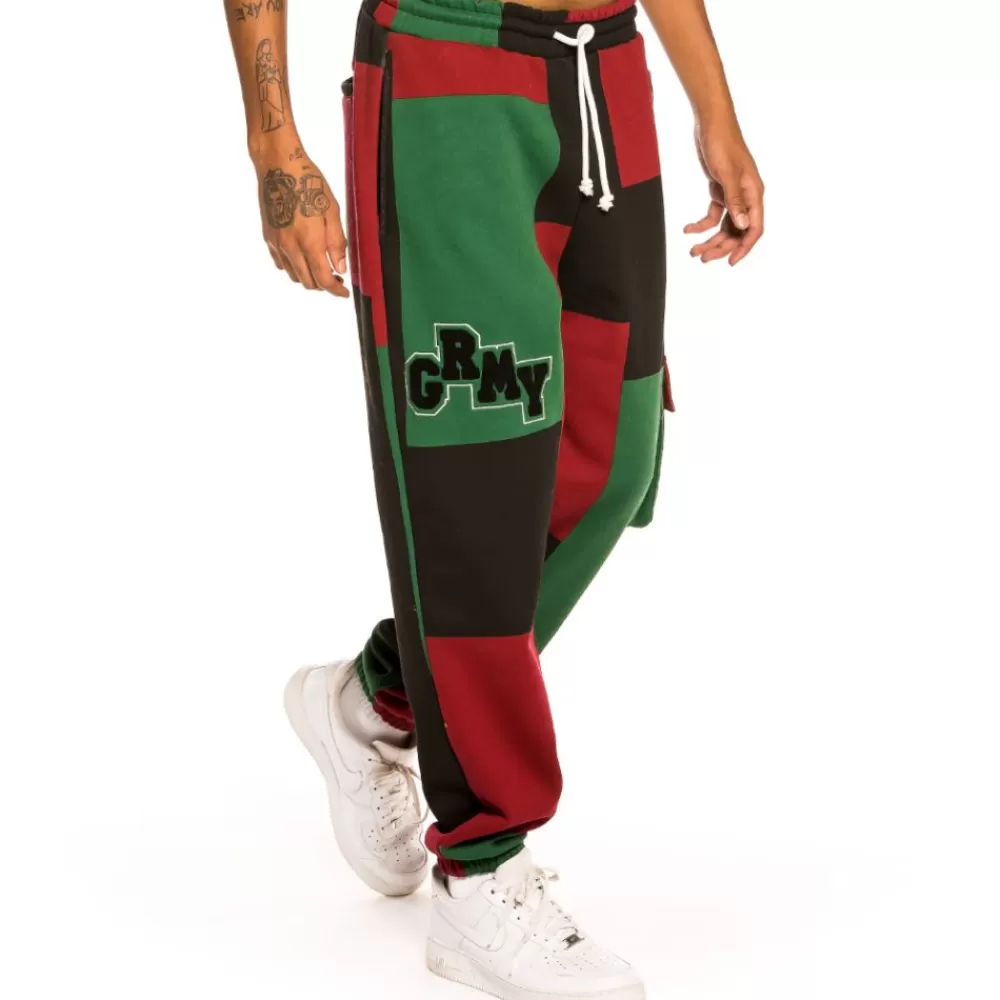 Grimey Pantalon "Singgang Junction All Over Print" Sweatpants - Red | Fall 21 Store