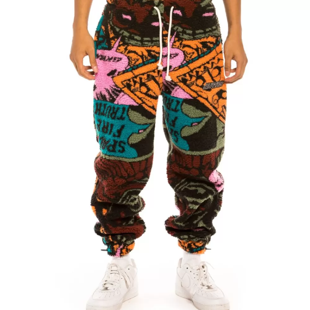 Grimey Pantalon "Space Lady All Over Jacquard " Sherpa - Blue | Winter 21 Discount