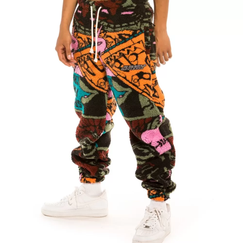 Grimey Pantalon "Space Lady All Over Jacquard " Sherpa - Blue | Winter 21 Discount