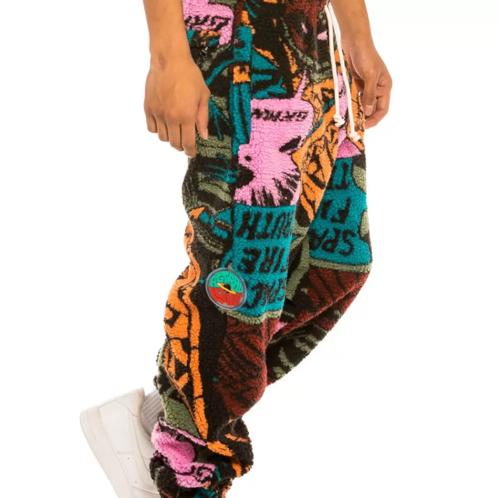 Grimey Pantalon "Space Lady All Over Jacquard " Sherpa - Blue | Winter 21 Discount