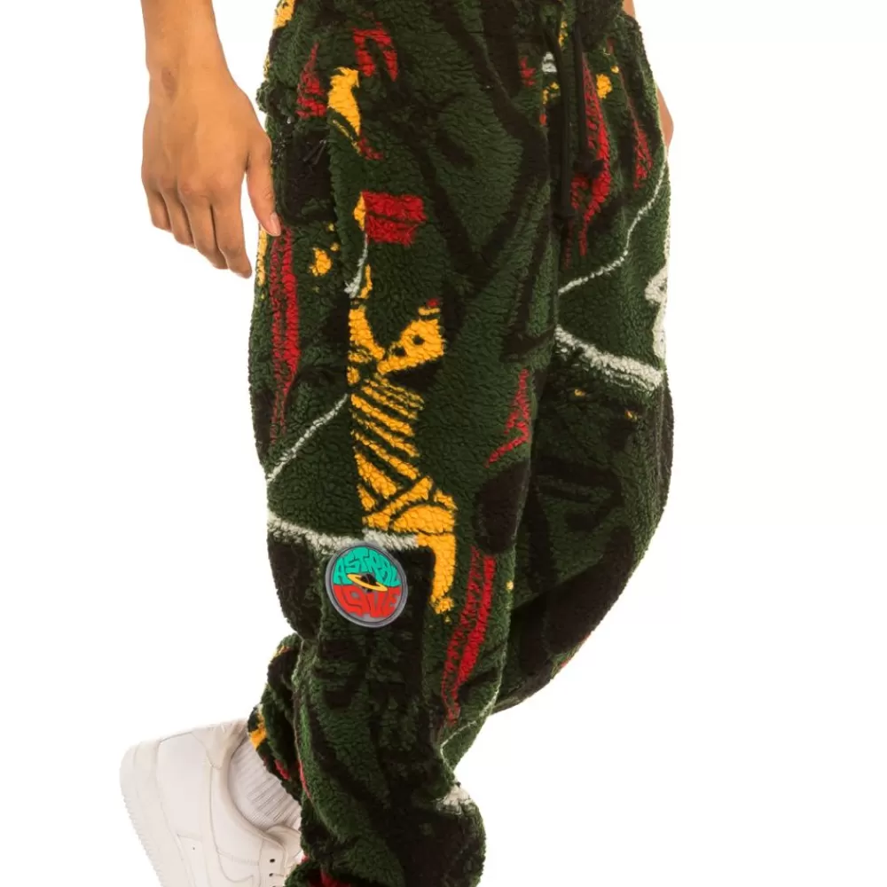 Grimey Pantalon "Space Lady All Over Jacquard" Sherpa - Orange | Winter 21 Discount