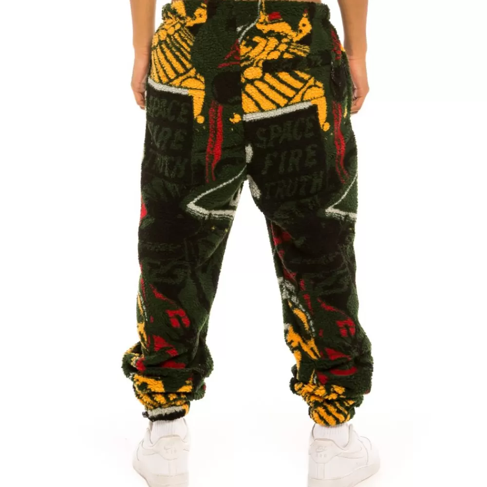 Grimey Pantalon "Space Lady All Over Jacquard" Sherpa - Orange | Winter 21 Discount