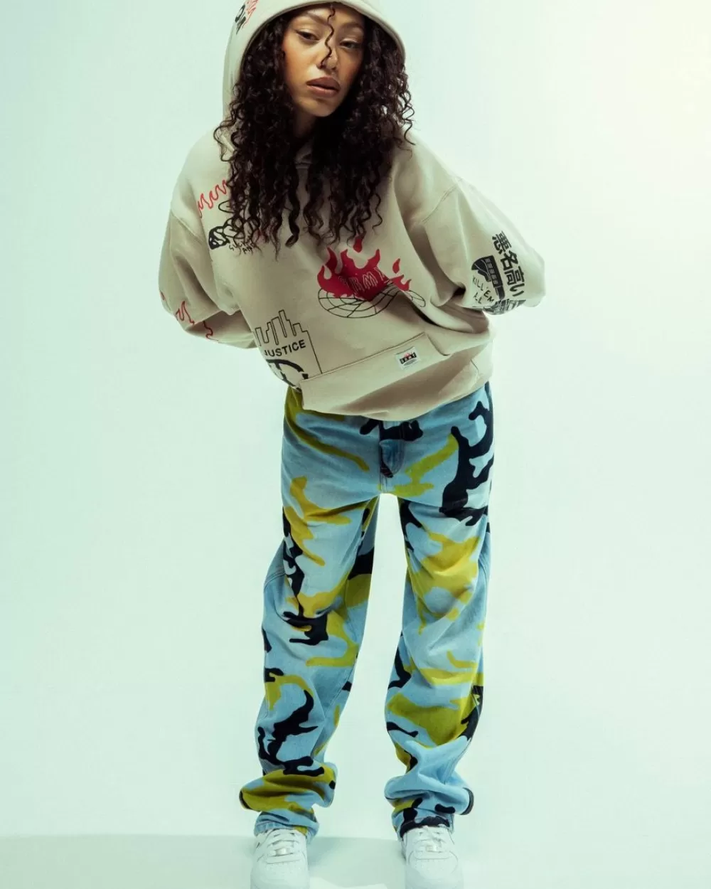 Grimey Pantalon Vaquero The Strait Talk All Over Print Camo Regular - Washed Camo | Fw23 Sale