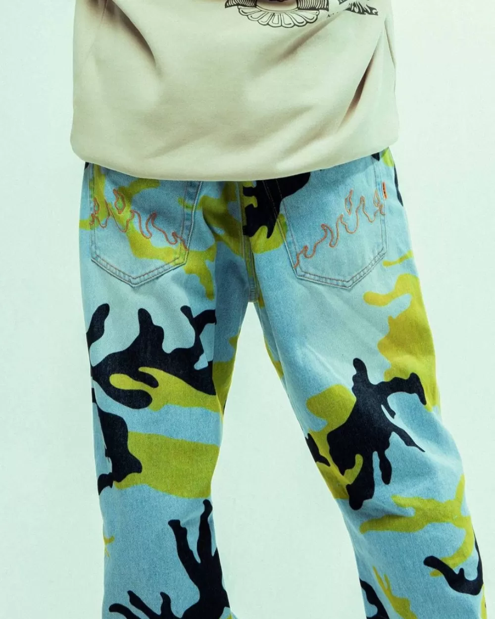 Grimey Pantalon Vaquero The Strait Talk All Over Print Camo Regular - Washed Camo | Fw23 Sale