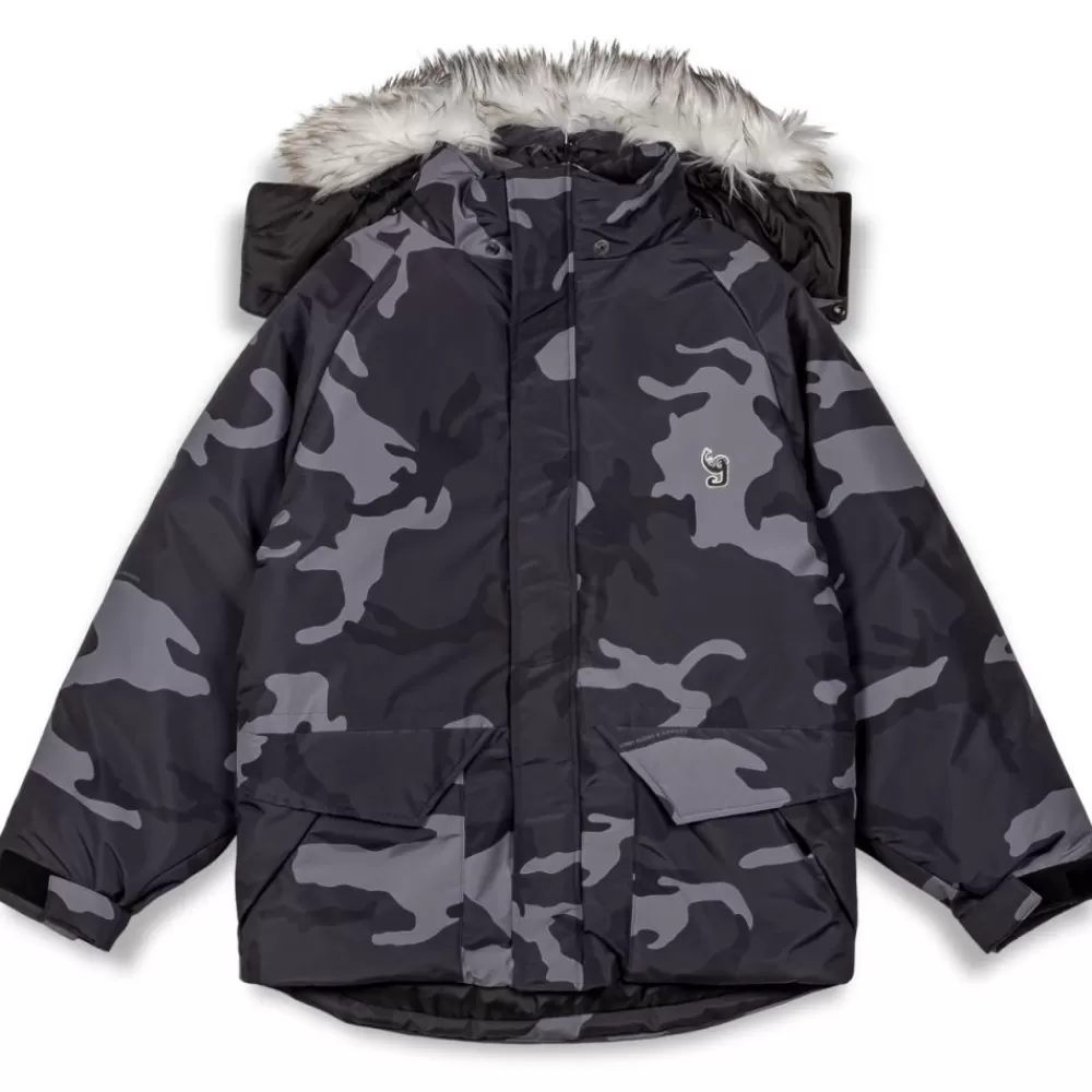 Grimey Parka All Over Print Tusker Temple Puffer - Black | Fw23 Flash Sale