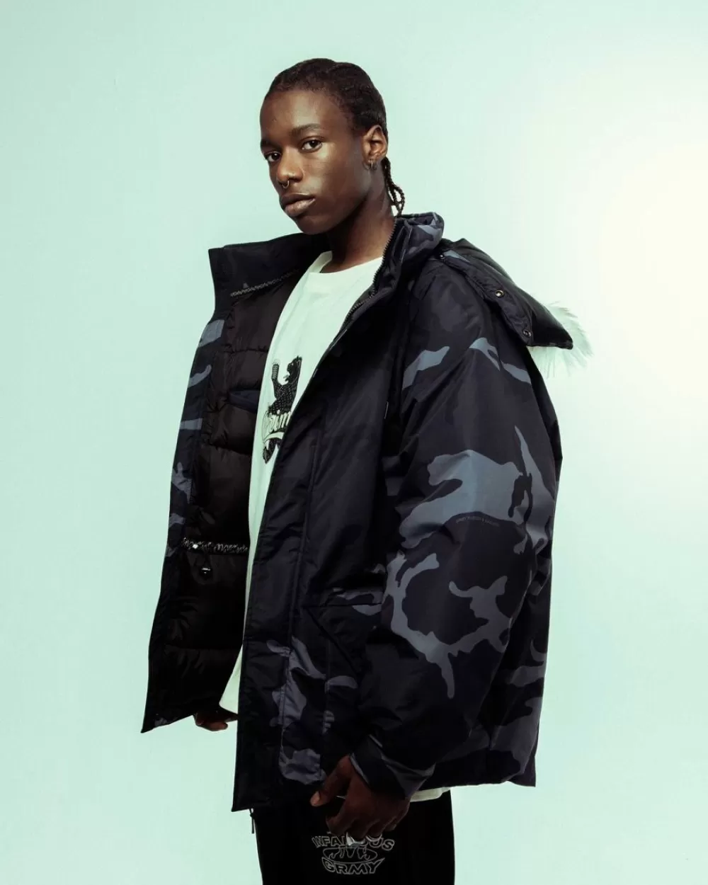 Grimey Parka All Over Print Tusker Temple Puffer - Black | Fw23 Flash Sale