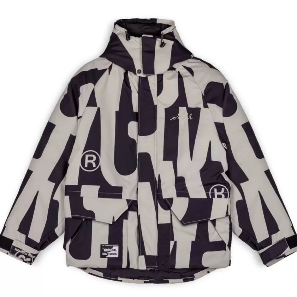 Grimey Parka Snow Fox All Over Print - Black | Winter 22 Clearance