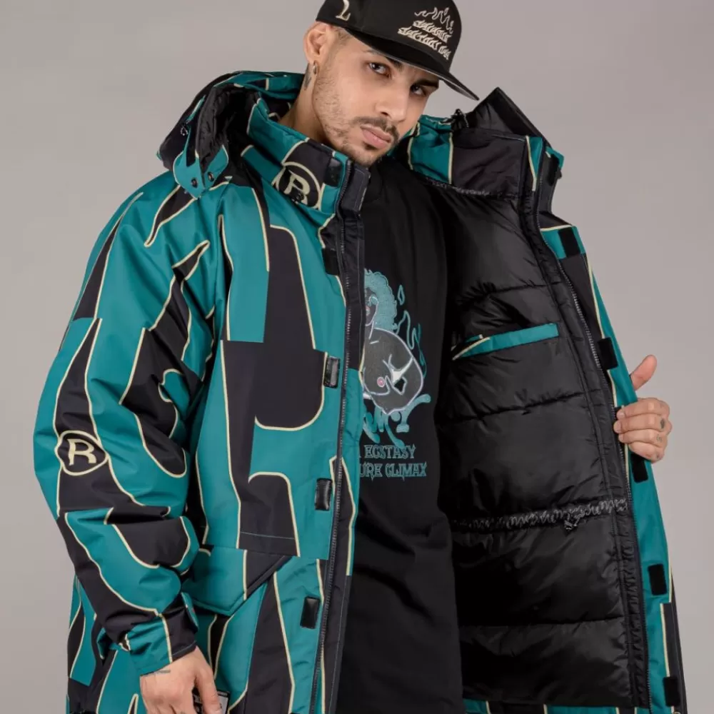 Grimey Parka Snow Fox All Over Print - Blue | Winter 22 Outlet