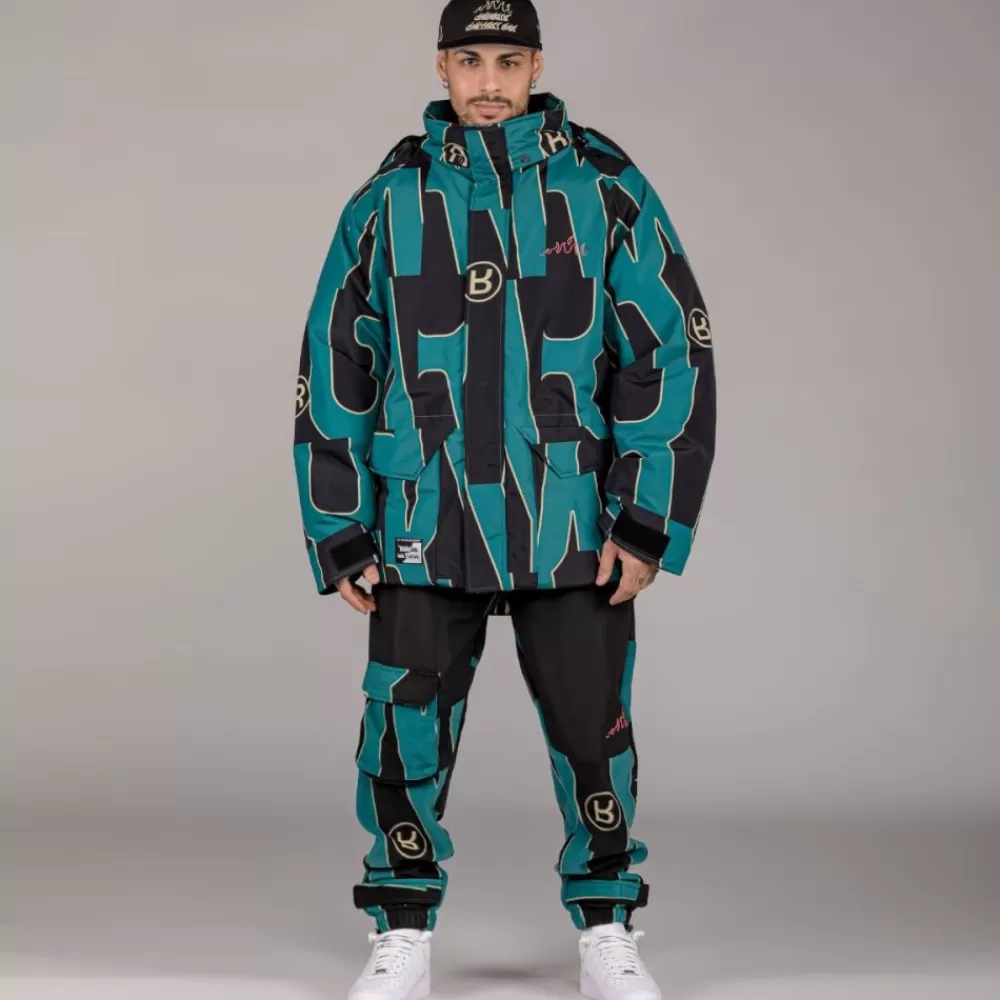Grimey Parka Snow Fox All Over Print - Blue | Winter 22 Outlet
