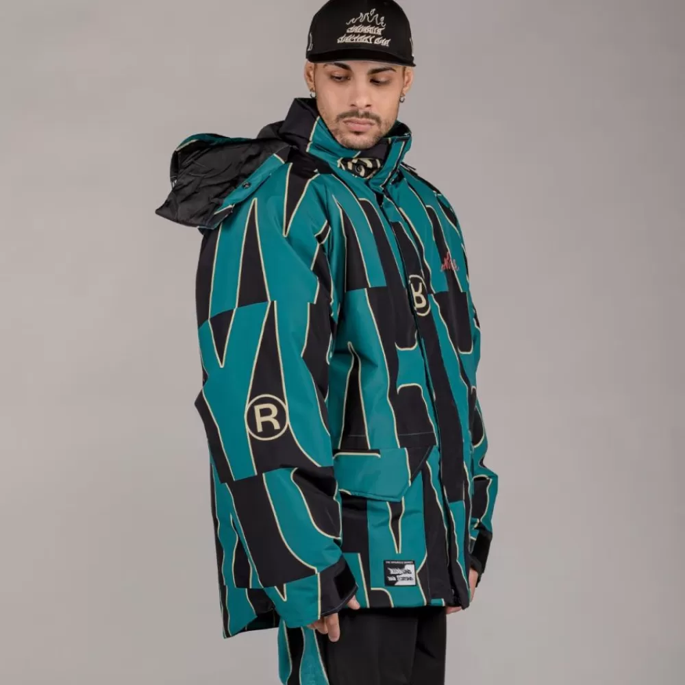 Grimey Parka Snow Fox All Over Print - Blue | Winter 22 Outlet