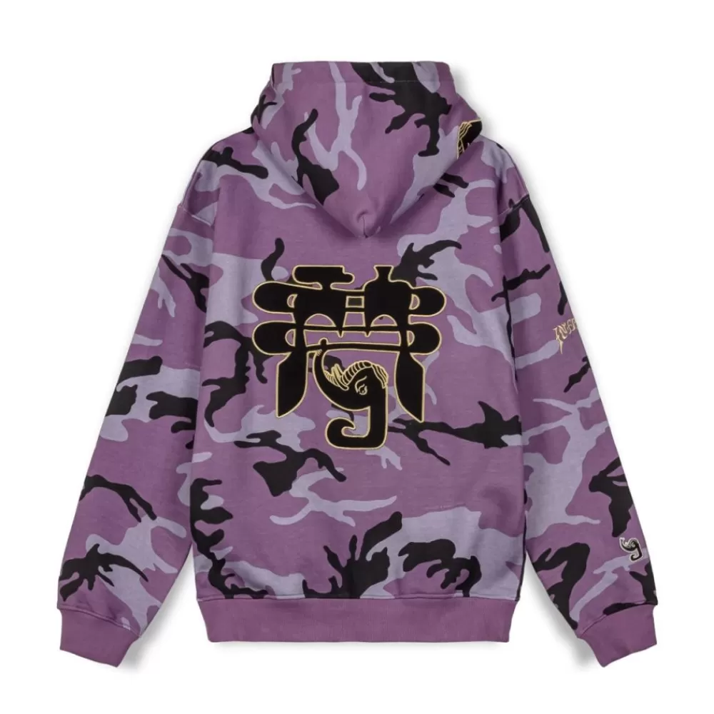 Grimey Sudadera Capucha All Over Print Tusker Temple Vintage - Purple | Fw23 New