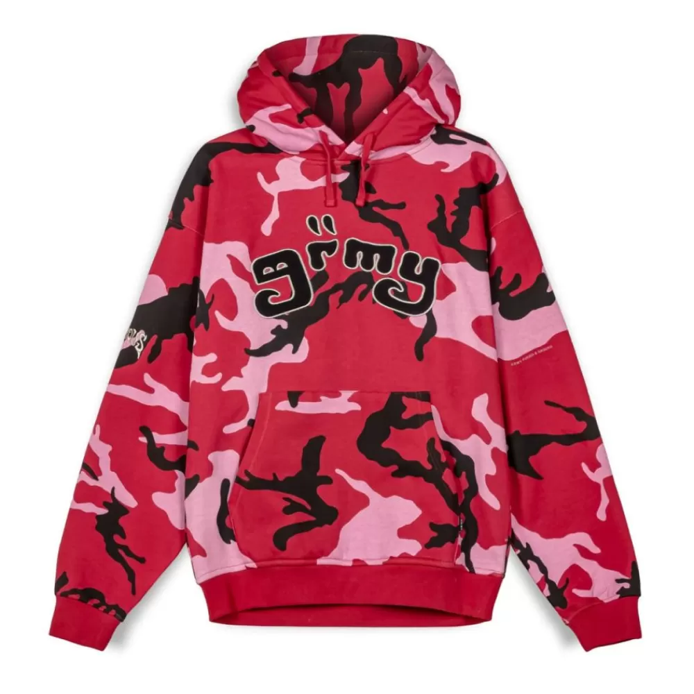 Grimey Sudadera Capucha All Over Print Tusker Temple Vintage - Red | Fw23 Flash Sale