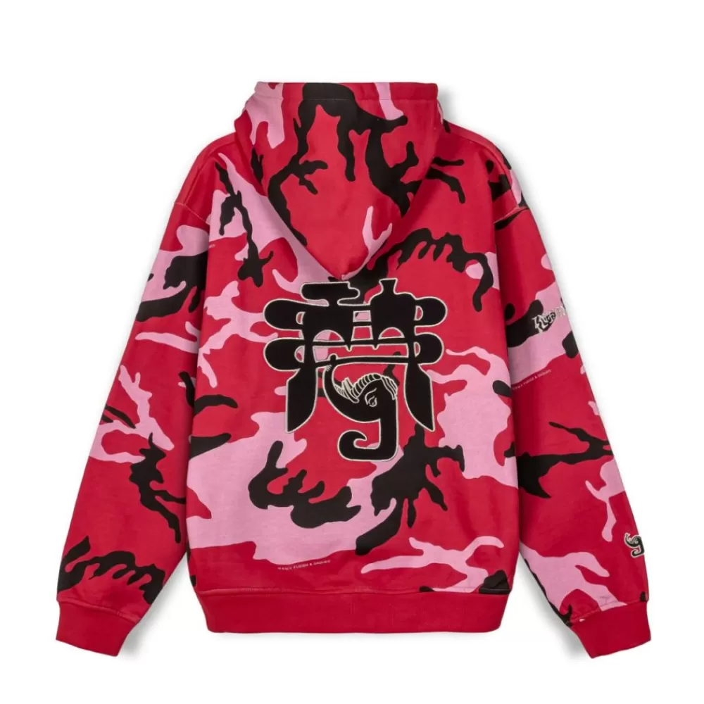 Grimey Sudadera Capucha All Over Print Tusker Temple Vintage - Red | Fw23 Flash Sale