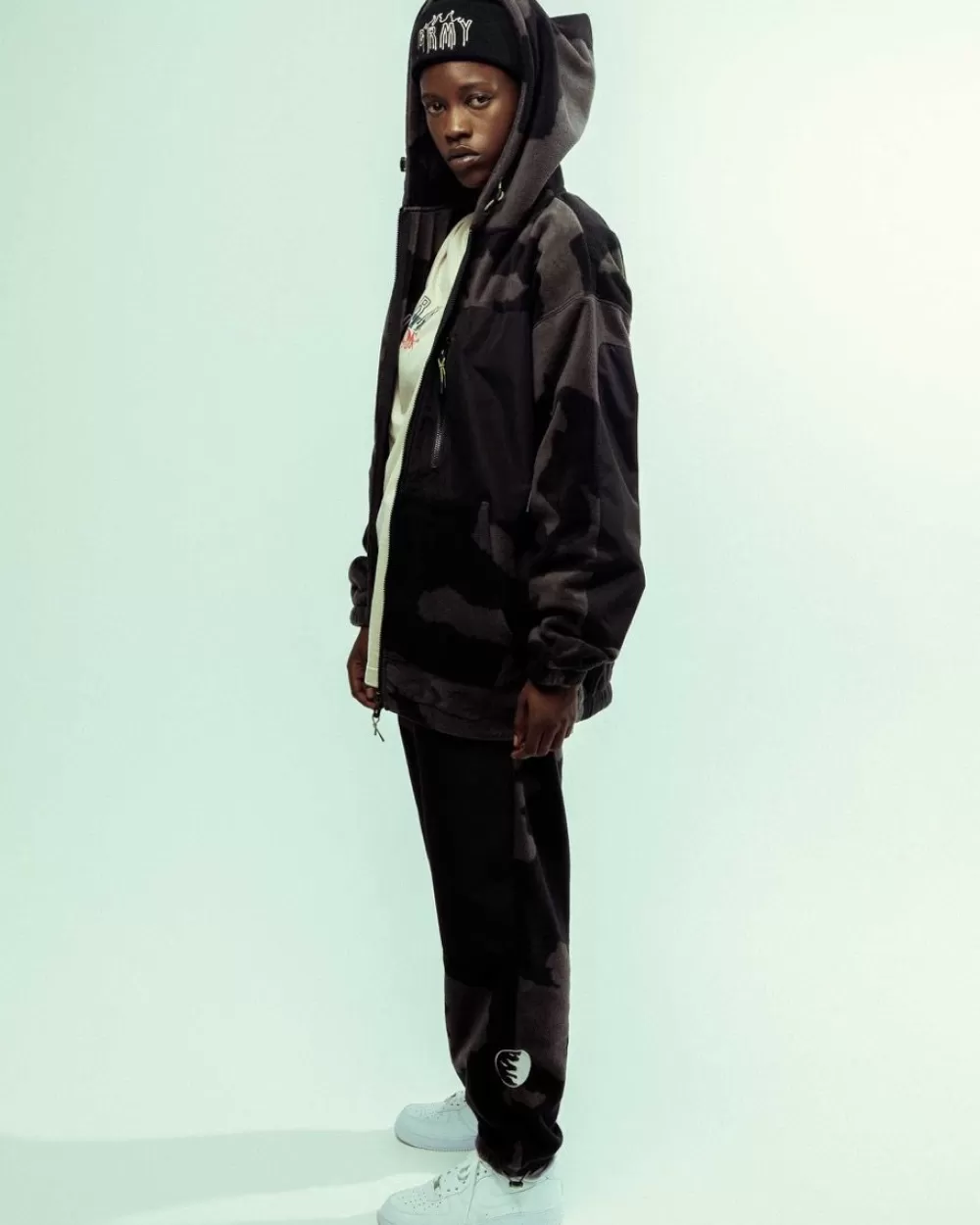 Grimey Sudadera Capucha Back At You All Over Print Polar - Black | Fw23 Shop