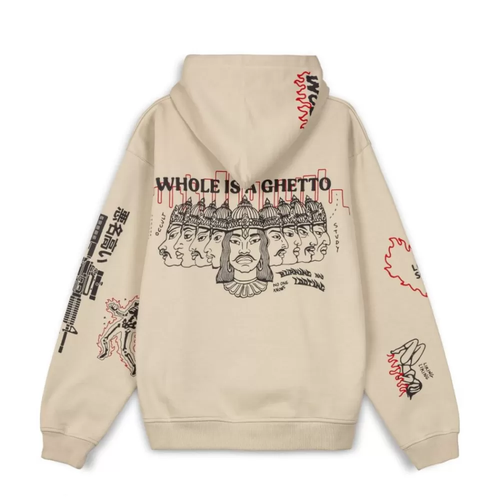 Grimey Sudadera Capucha Back At You Wide Hole Vintage - Cream | Fw23 Cheap