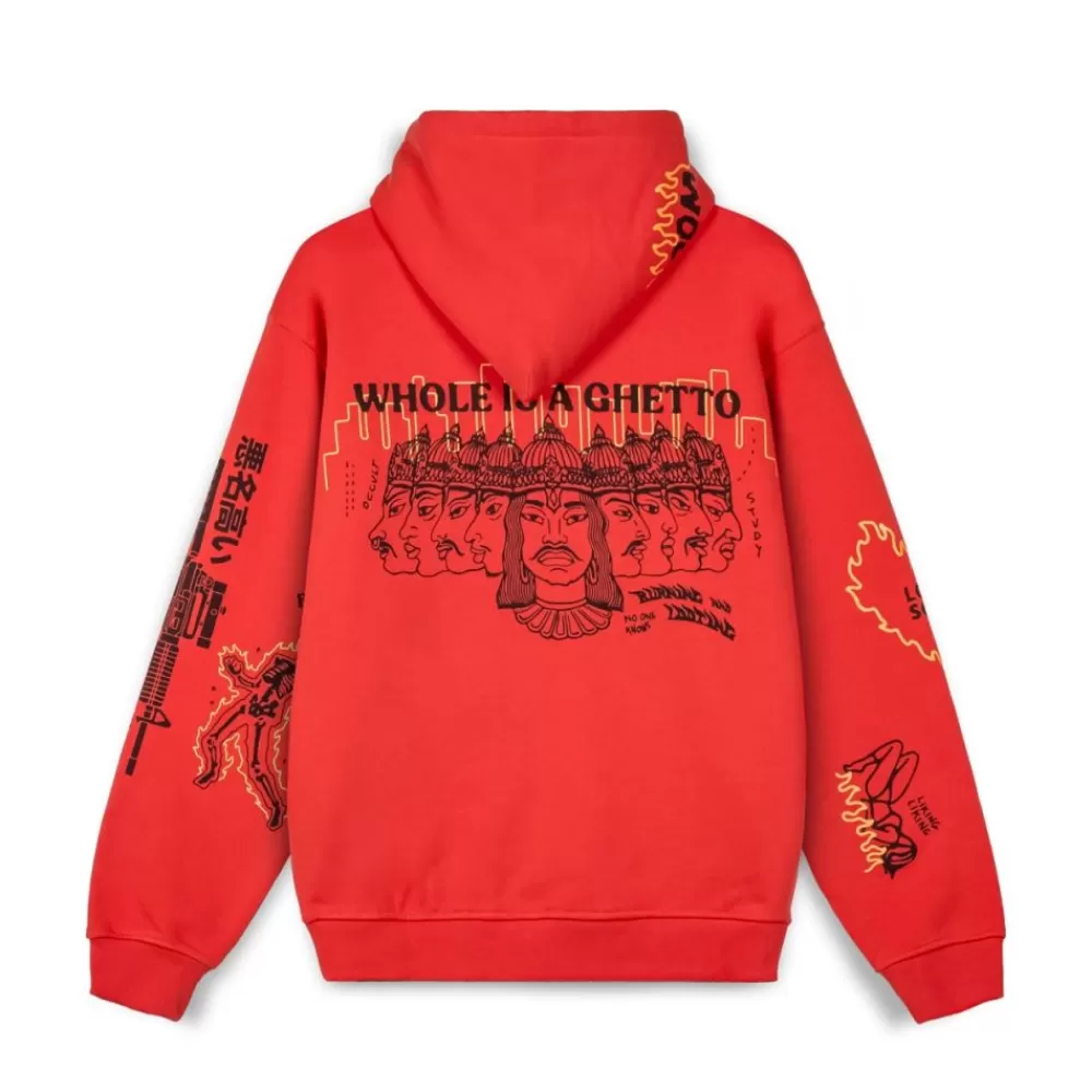 Grimey Sudadera Capucha Back At You Wide Hole Vintage - Red | Fw23 Hot