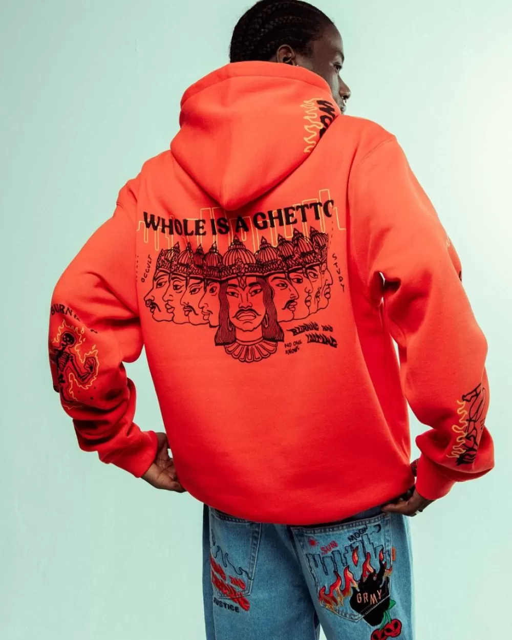 Grimey Sudadera Capucha Back At You Wide Hole Vintage - Red | Fw23 Hot