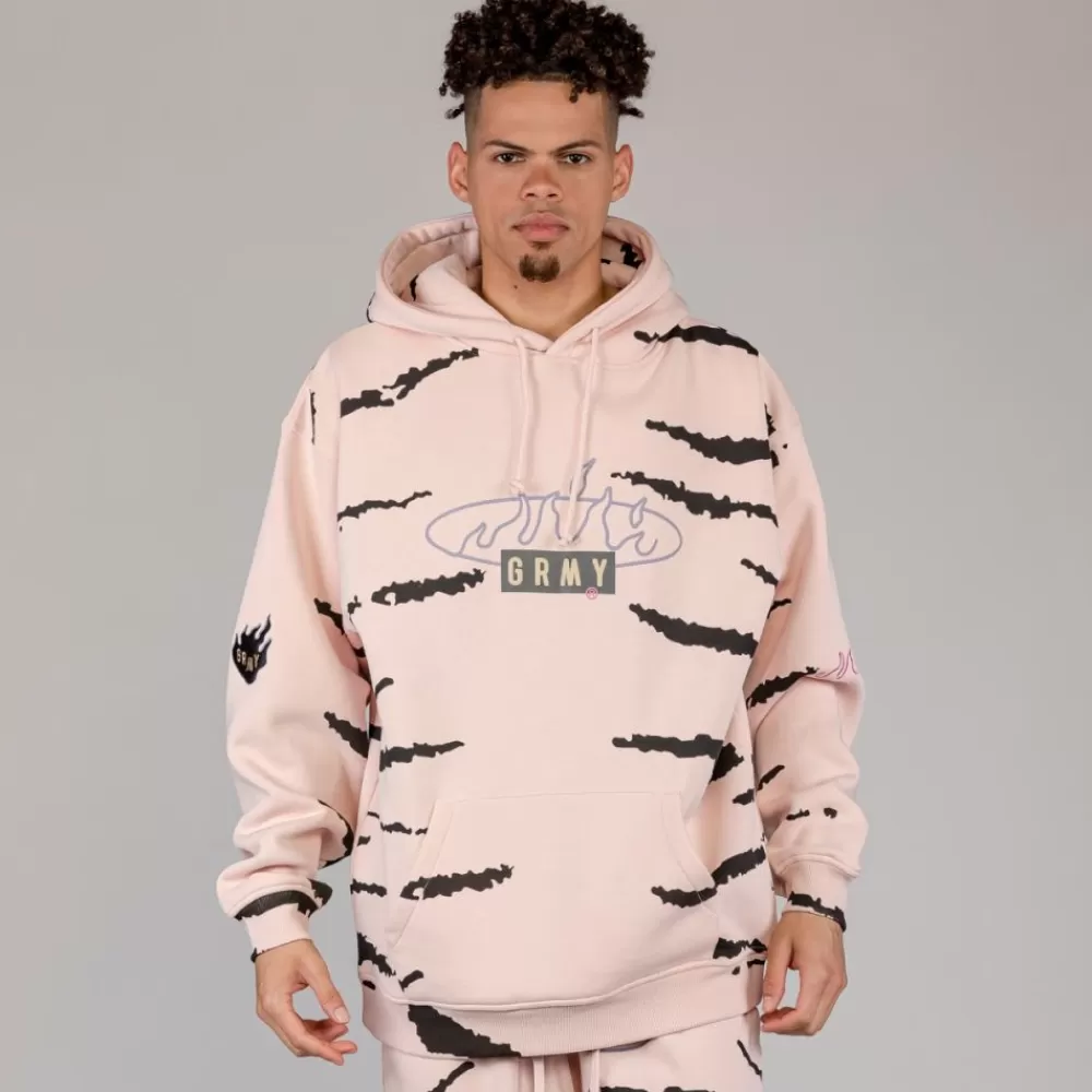 Grimey Sudadera Capucha Cloven Tongues All Over Print Vintage - Cream | Summer 23 Shop