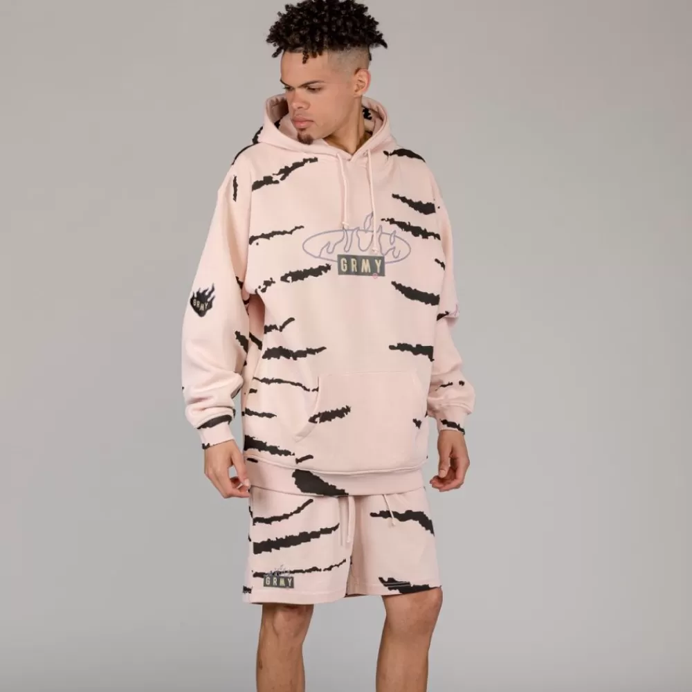 Grimey Sudadera Capucha Cloven Tongues All Over Print Vintage - Cream | Summer 23 Shop