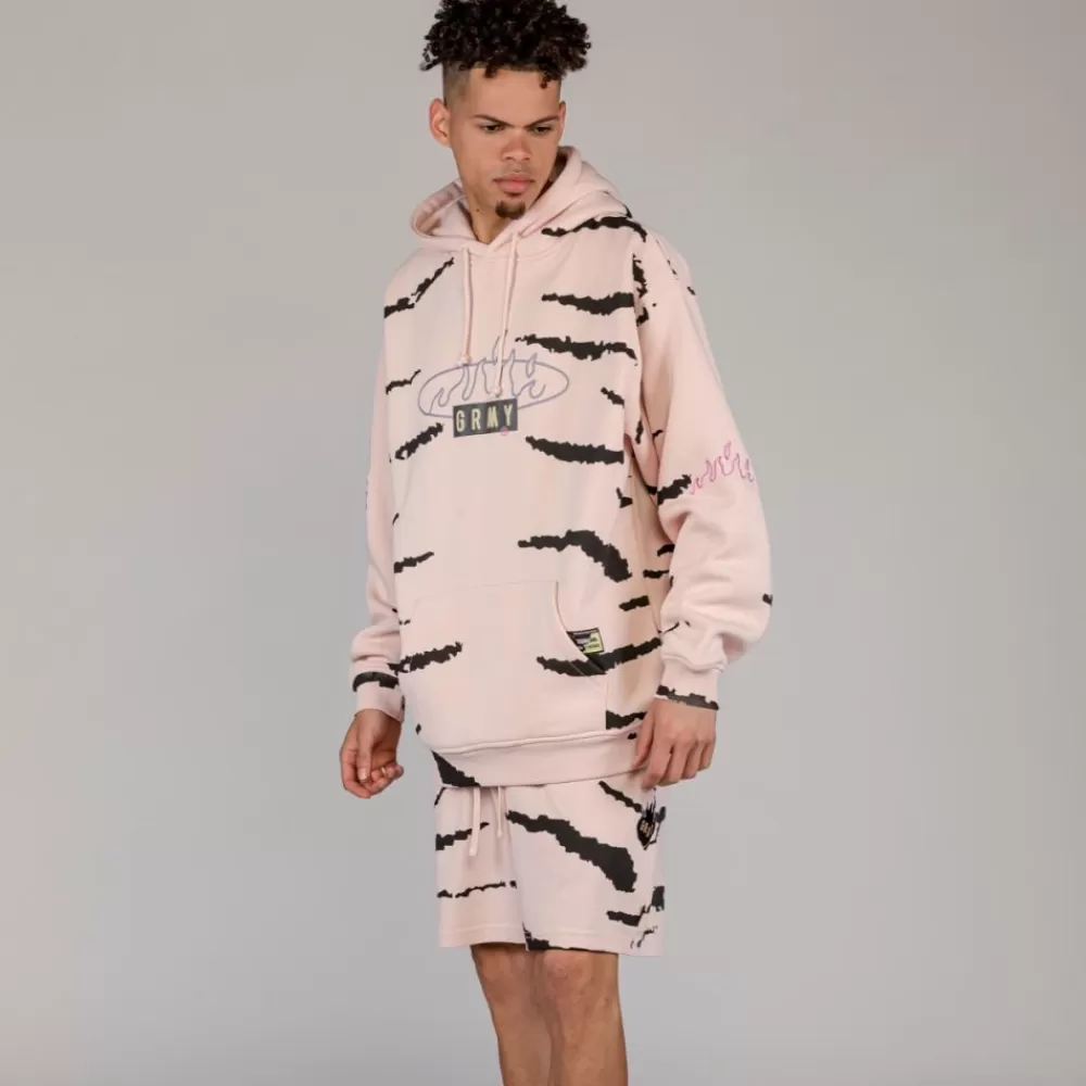 Grimey Sudadera Capucha Cloven Tongues All Over Print Vintage - Cream | Summer 23 Shop