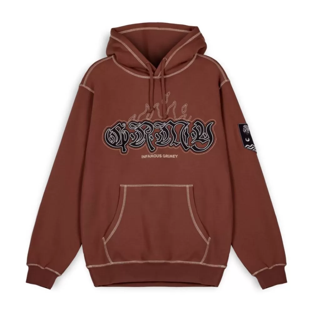 Grimey Sudadera Capucha Fire Route - Brown | Spring 23 Cheap