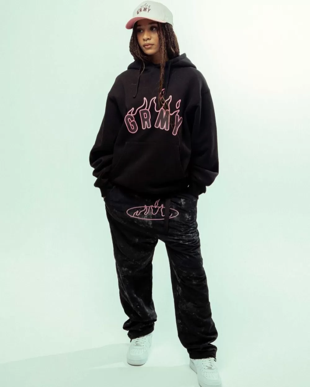 Grimey Sudadera Capucha Melted Stone Vintage - Black | Fw23 Clearance