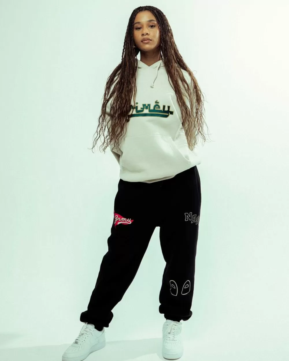 Grimey Sudadera Capucha Nablus Stones Vintage - White | Fw23 Cheap