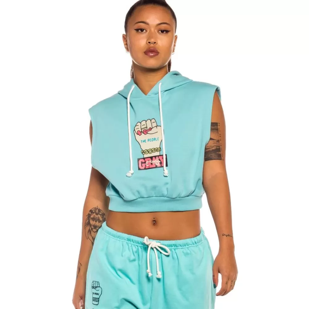 Grimey Sudadera Corta De Chica Day Dreamer Sleeveless - Blue | Spring 22 Cheap