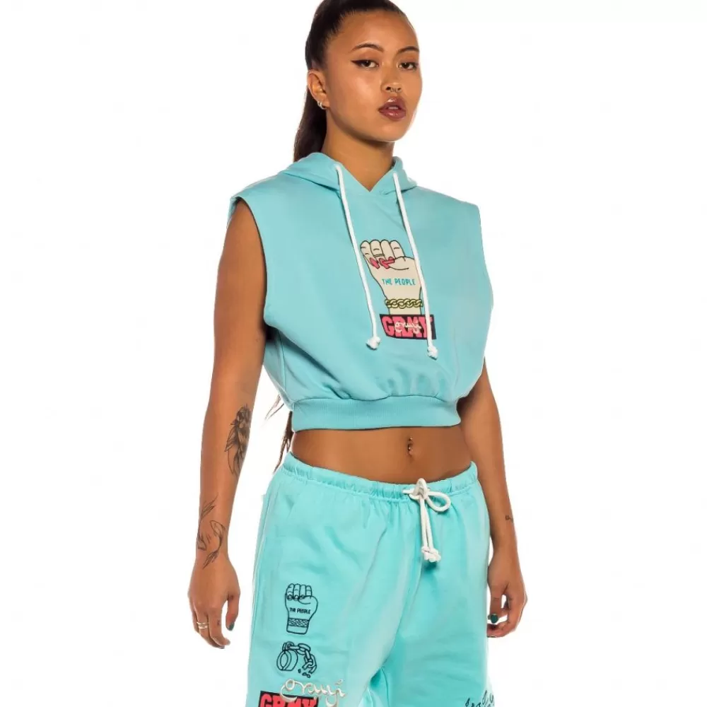 Grimey Sudadera Corta De Chica Day Dreamer Sleeveless - Blue | Spring 22 Cheap