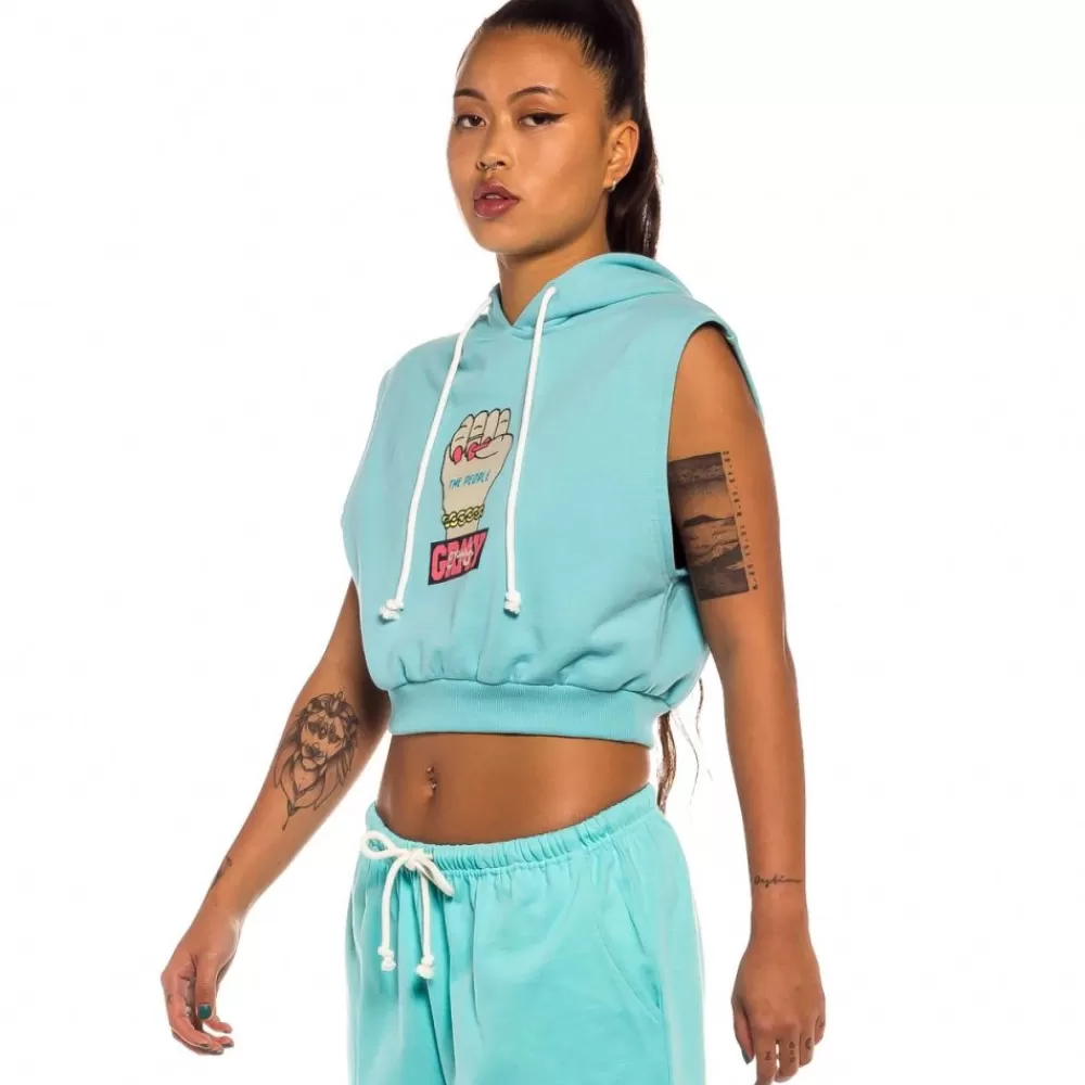 Grimey Sudadera Corta De Chica Day Dreamer Sleeveless - Blue | Spring 22 Cheap