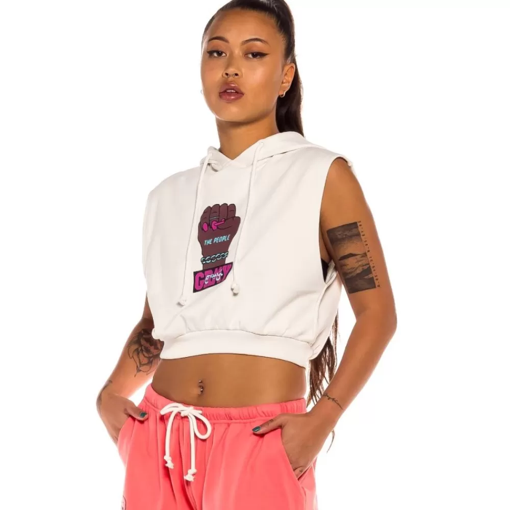 Grimey Sudadera Corta De Chica Day Dreamer Sleeveless - White | Spring 22 Sale