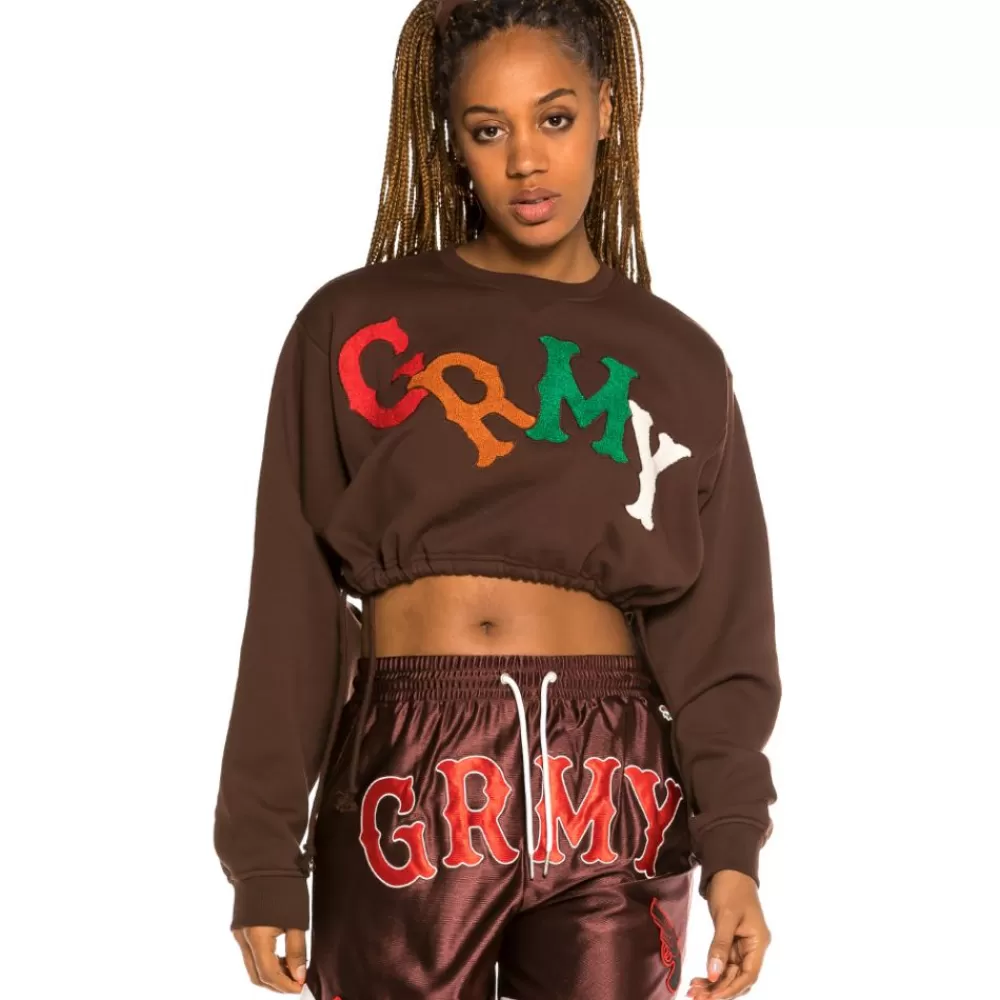 Grimey Sudadera Corta De Chica "The Loot" - Brown | Spring 21 Sale