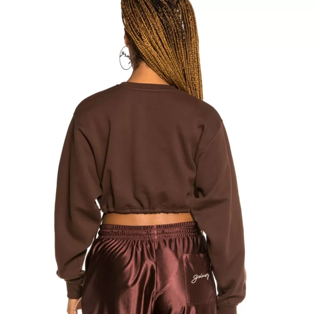 Grimey Sudadera Corta De Chica "The Loot" - Brown | Spring 21 Sale