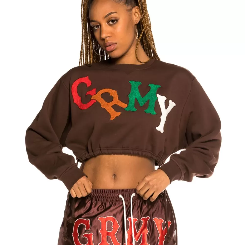 Grimey Sudadera Corta De Chica "The Loot" - Brown | Spring 21 Sale