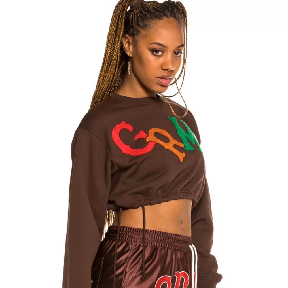 Grimey Sudadera Corta De Chica "The Loot" - Brown | Spring 21 Sale