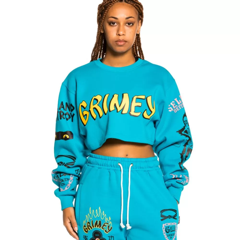 Grimey Sudadera De Chica "Destroy All Fear" - Blue | Fall 21 Outlet