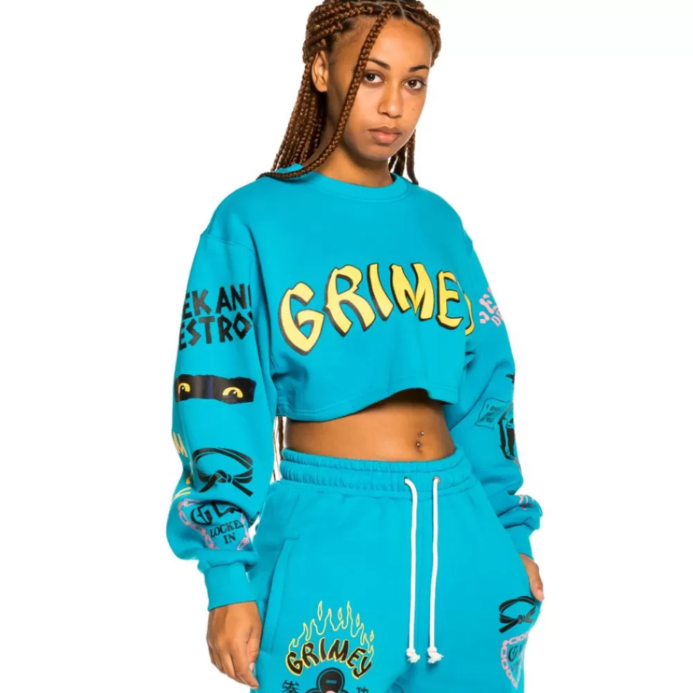 Grimey Sudadera De Chica "Destroy All Fear" - Blue | Fall 21 Outlet