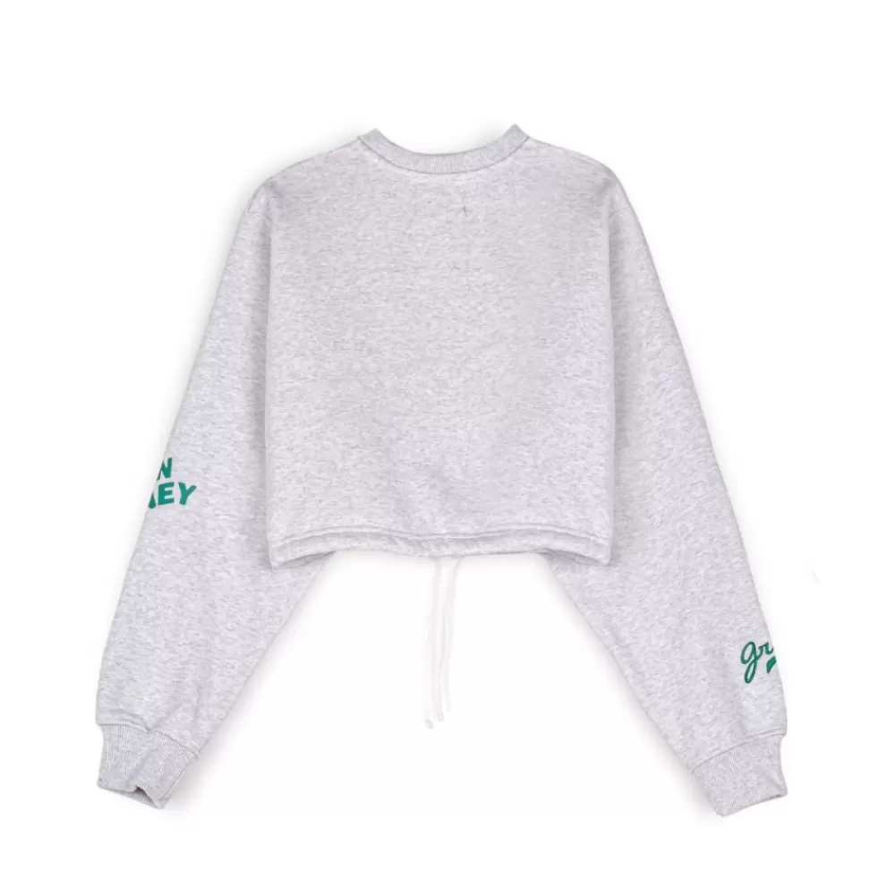 Grimey Sudadera De Chica "Hive" Crop Heavyweight Crewneck - Sport Grey | Fall 22 Online