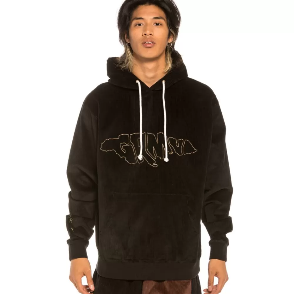 Grimey Sudadera "Aged Rum" Corduroy - Black | Winter 21 Sale