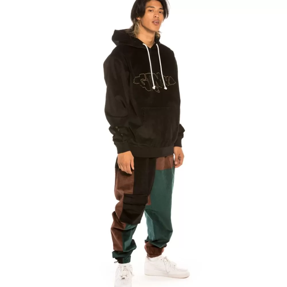 Grimey Sudadera "Aged Rum" Corduroy - Black | Winter 21 Sale