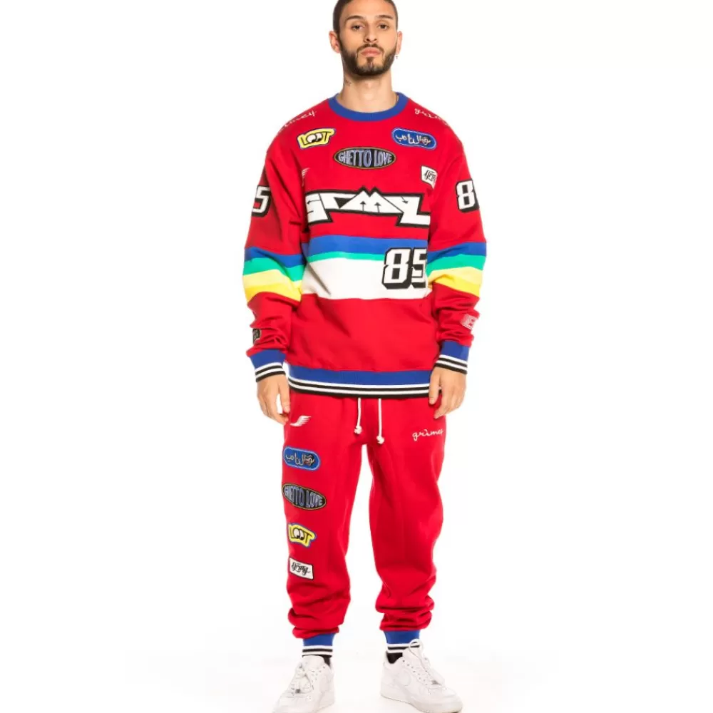 Grimey Sudadera Arch Rival Crewneck Fw20 Red Fashion