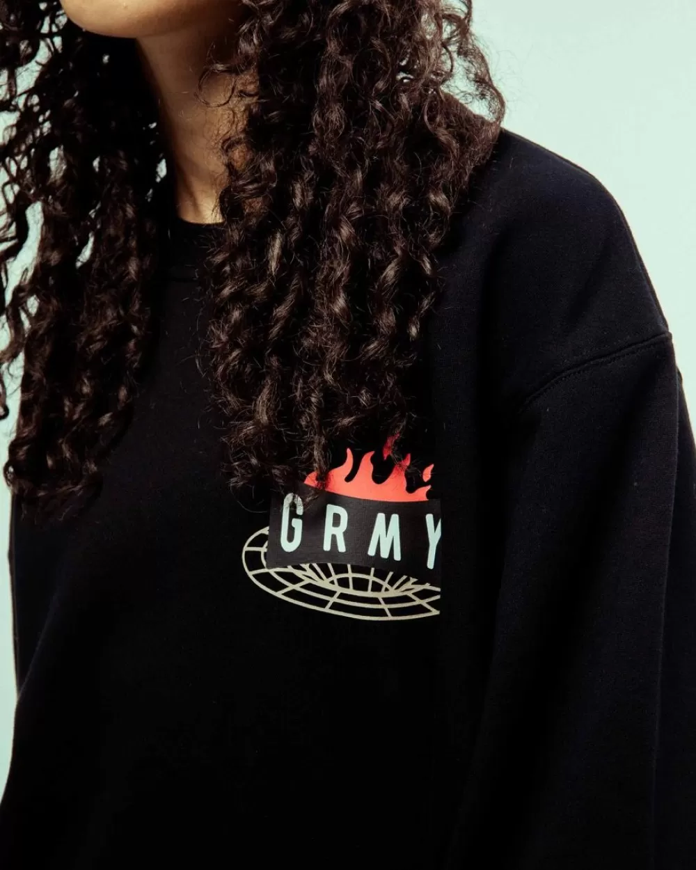 Grimey Sudadera Back At You Vintage Crewneck - Black | Fw23 Cheap