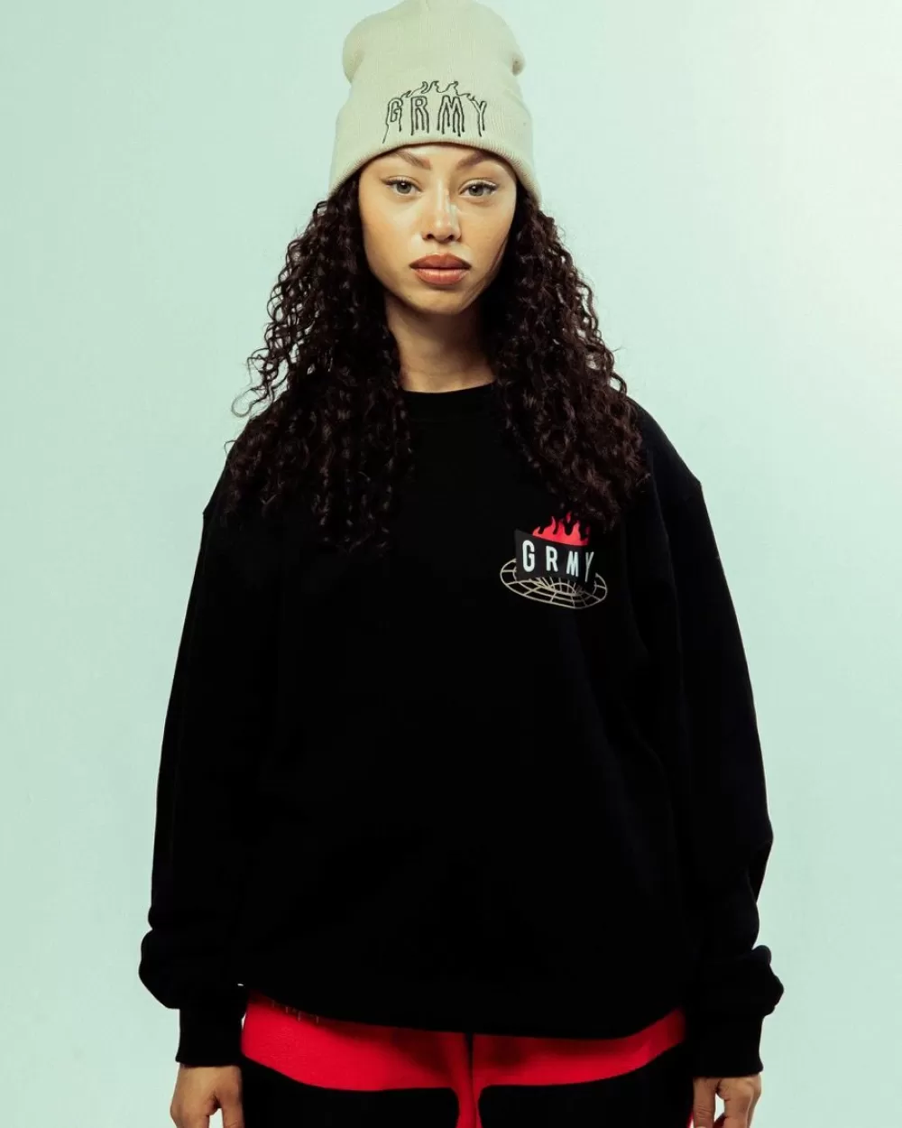 Grimey Sudadera Back At You Vintage Crewneck - Black | Fw23 Cheap