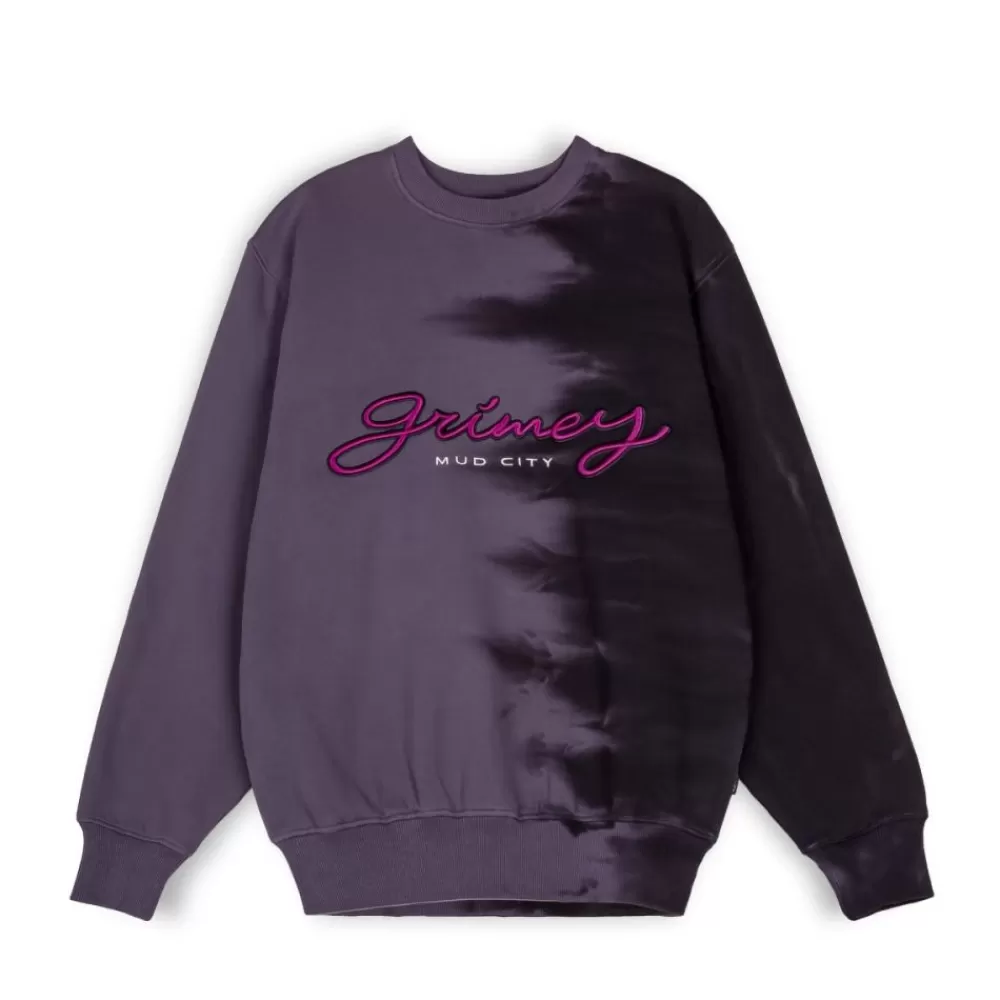 Grimey Sudadera "Dust Storm" Tie & Dye Crewneck - Black | Fall 22 Cheap
