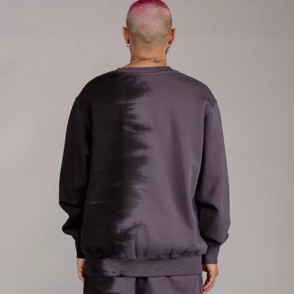 Grimey Sudadera "Dust Storm" Tie & Dye Crewneck - Black | Fall 22 Cheap