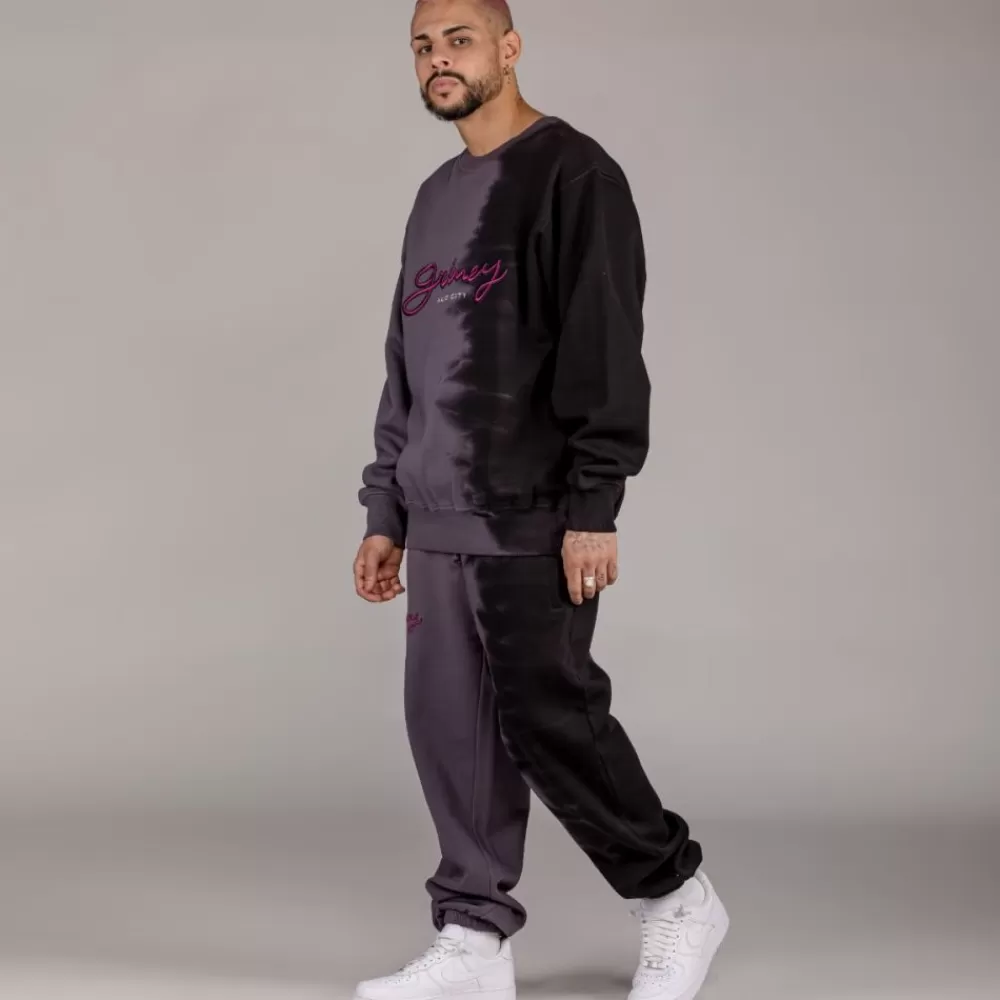 Grimey Sudadera "Dust Storm" Tie & Dye Crewneck - Black | Fall 22 Cheap