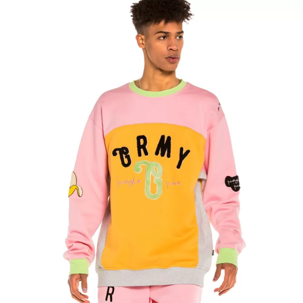 Grimey Sudadera "Jungle Punch" Bicolor Crewneck - Pink | Spring 22 Cheap