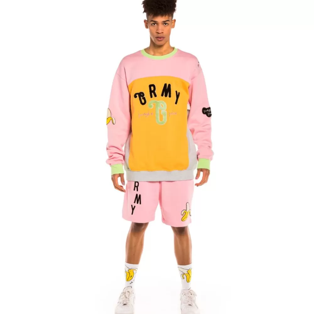 Grimey Sudadera "Jungle Punch" Bicolor Crewneck - Pink | Spring 22 Cheap