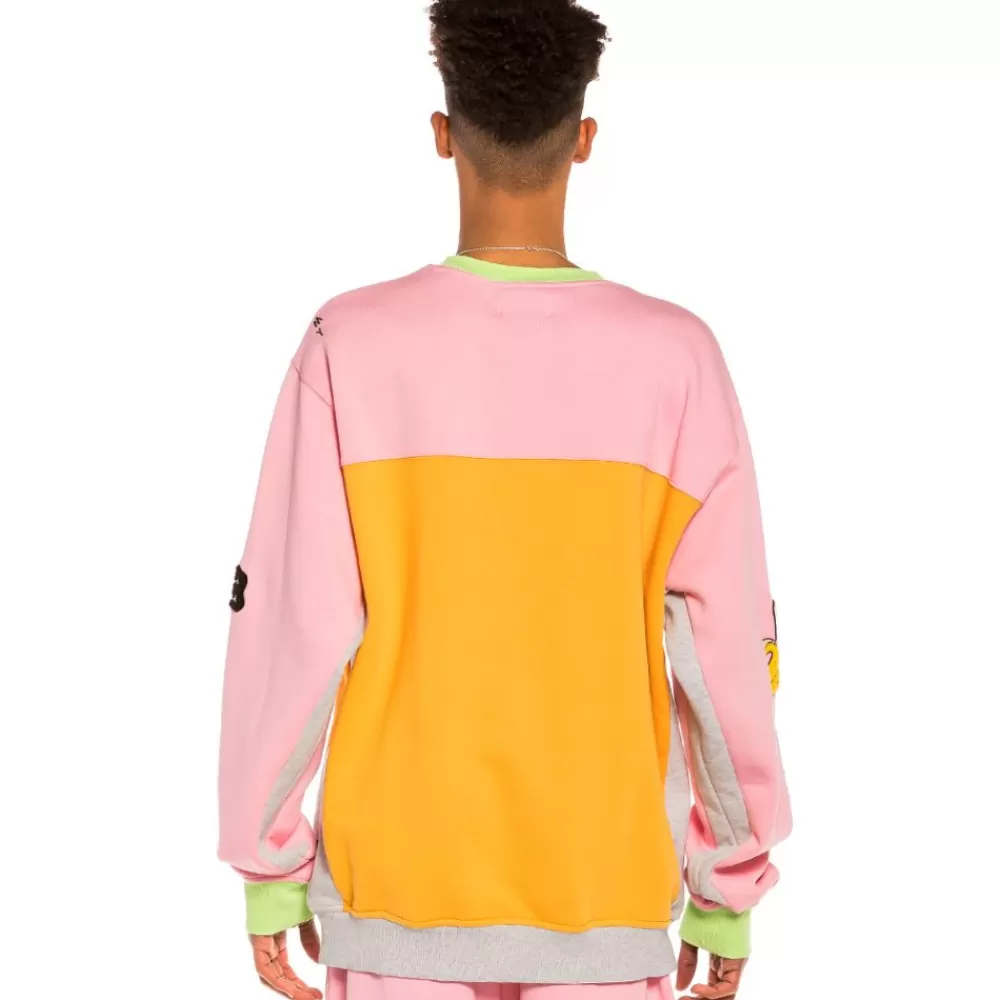 Grimey Sudadera "Jungle Punch" Bicolor Crewneck - Pink | Spring 22 Cheap